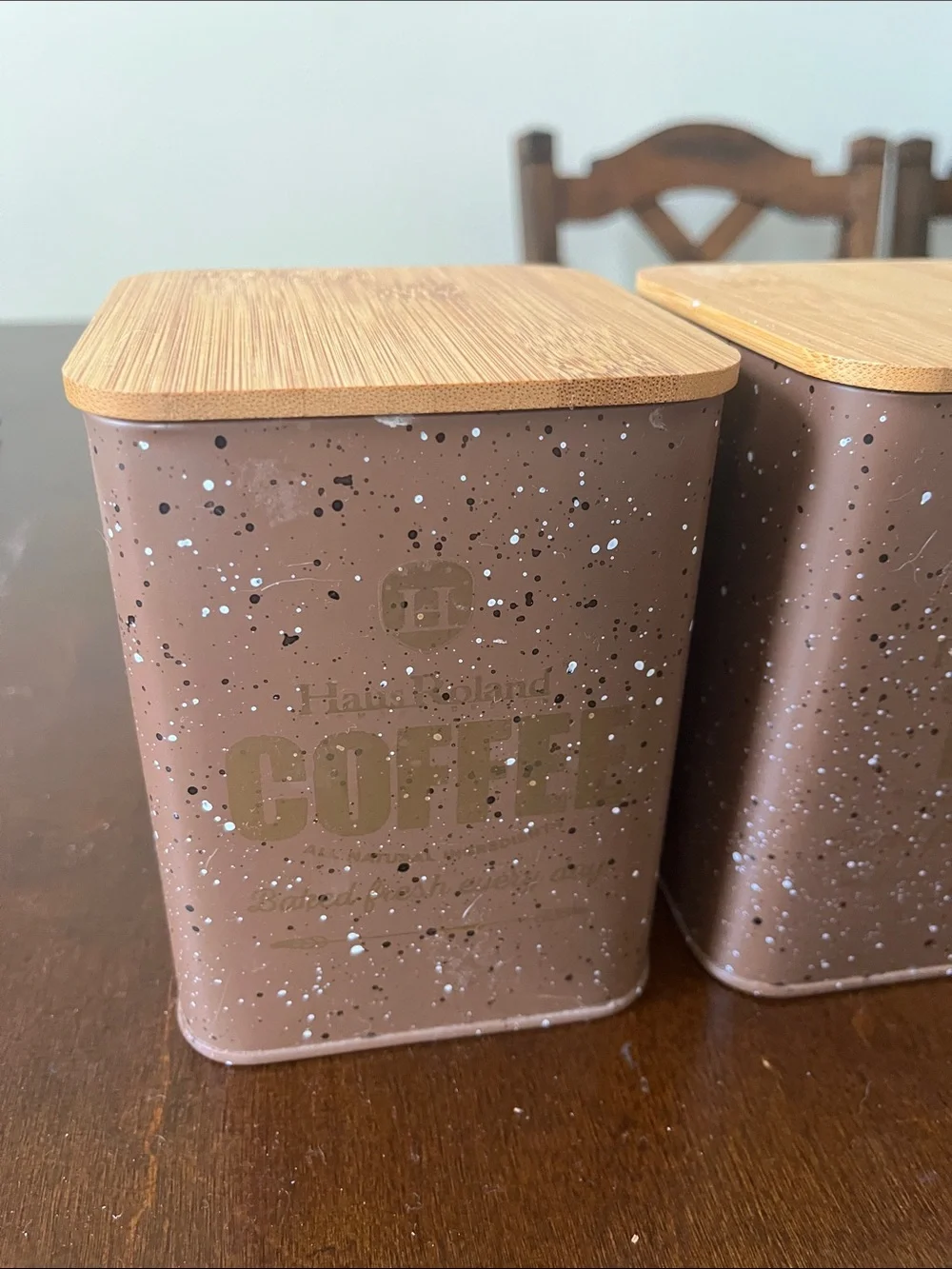 Bamboo Square Storage Canisters - Natural Wood Tone